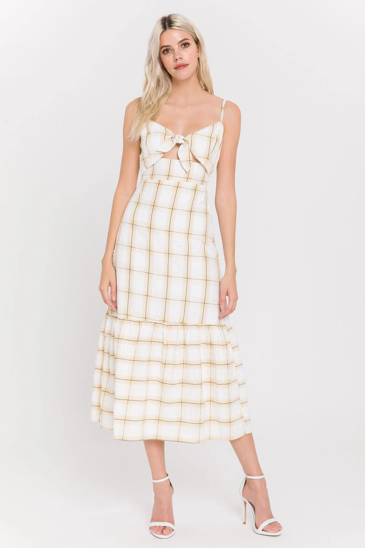 Check Print Maxi Dress