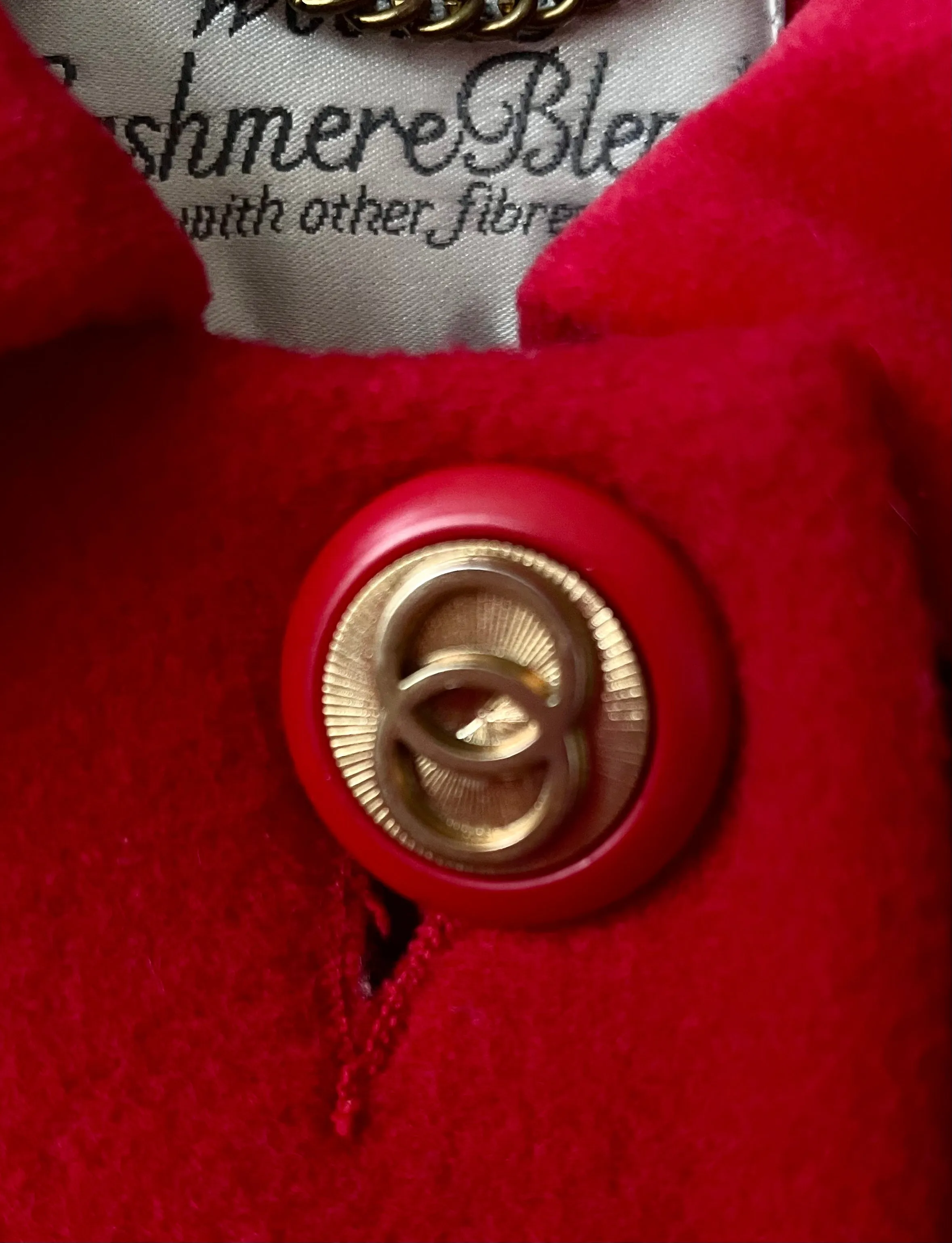 Cherry red vintage cashmere blend ladies vintage coat Medium M