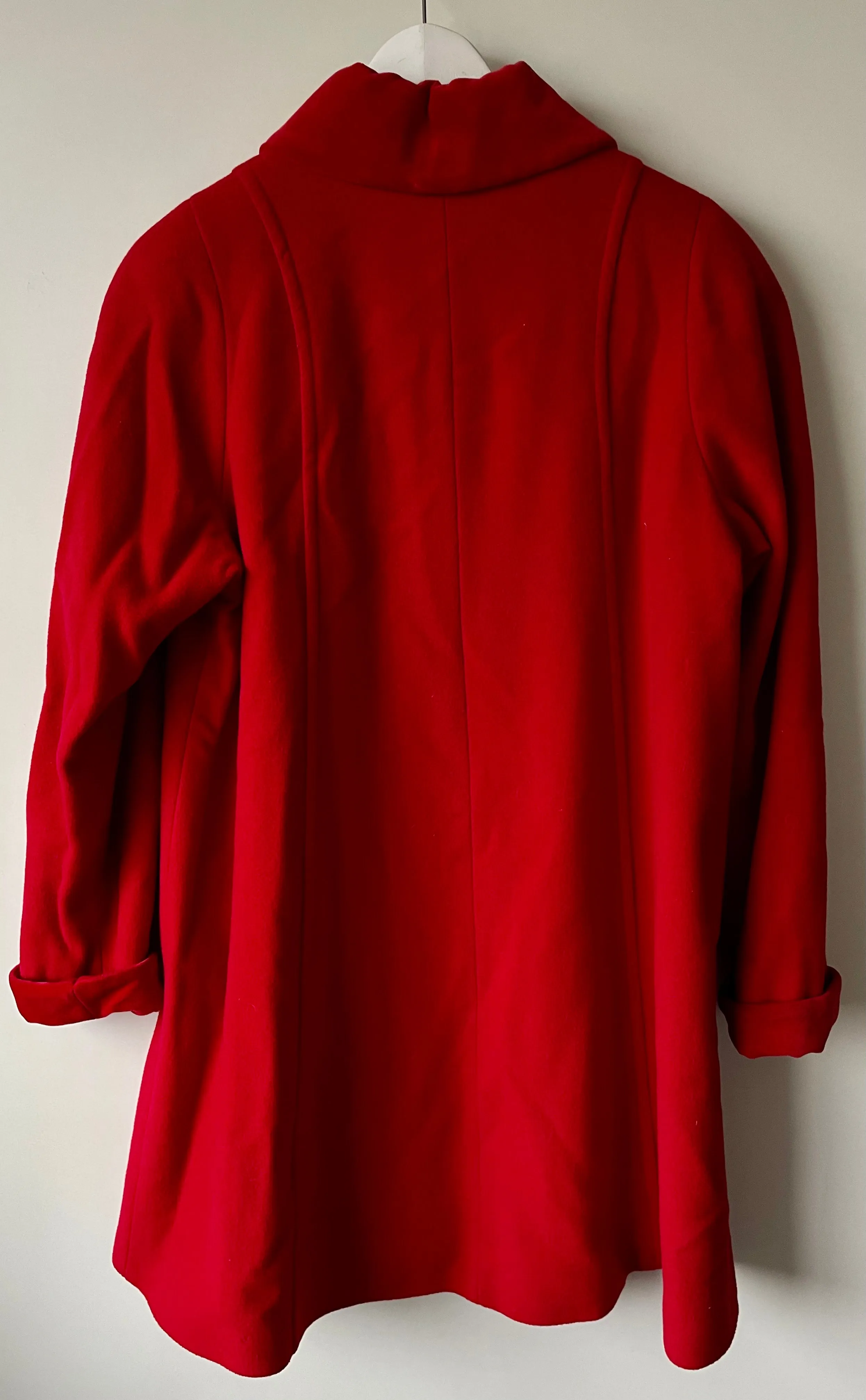Cherry red vintage cashmere blend ladies vintage coat Medium M