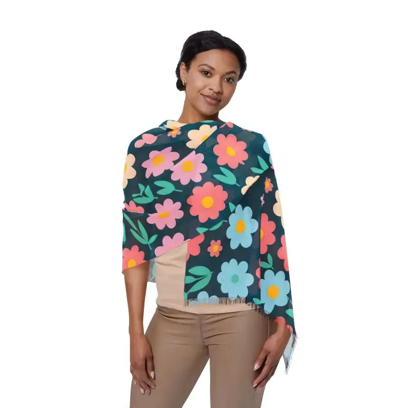 Chic Floral Pattern Polyester Light Scarf