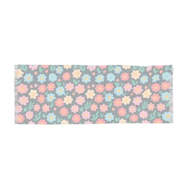 Chic Floral Pattern Polyester Light Scarf