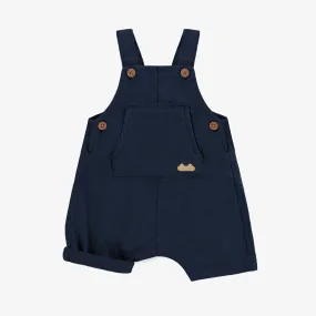 Cotton Linen Short Overall - Navy