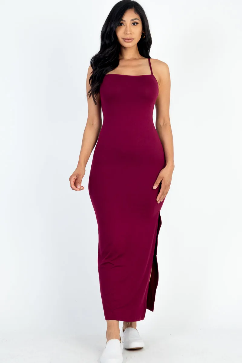 Crisscross Back Split Thigh Maxi Dress (CAPELLA)