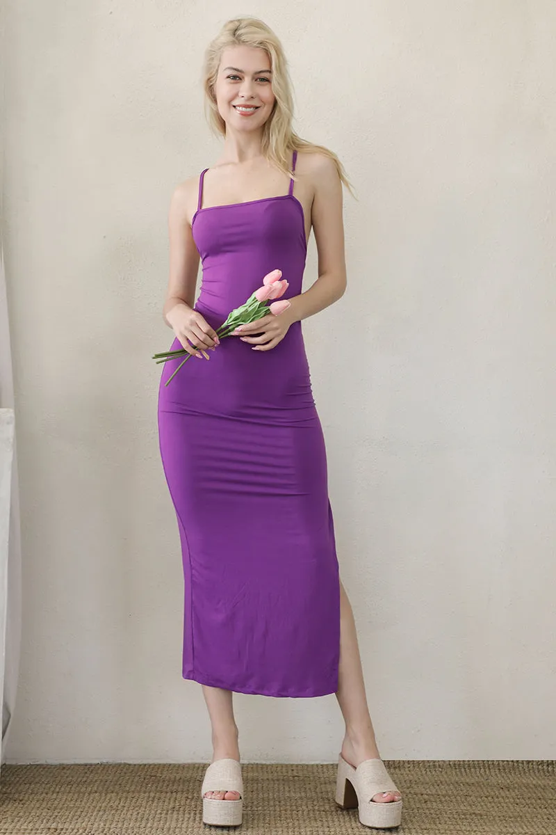 Crisscross Back Split Thigh Maxi Dress (CAPELLA)