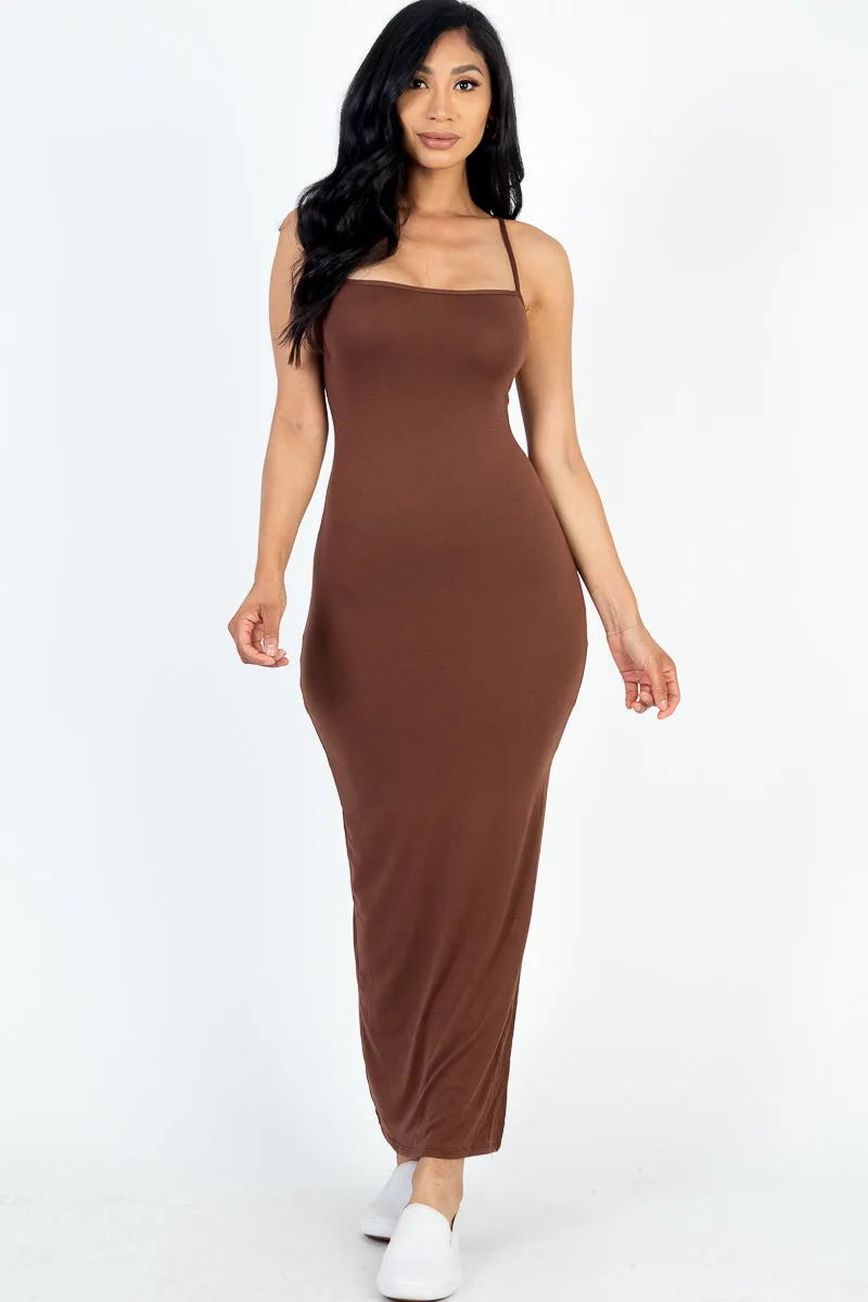 Crisscross Back Split Thigh Maxi Dress (CAPELLA)