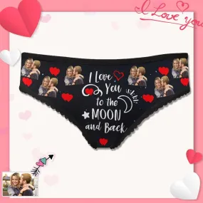 Custom Photo Underwear Personalized I love You Women's All Over Print High-cut Briefs Honeymoon for Her