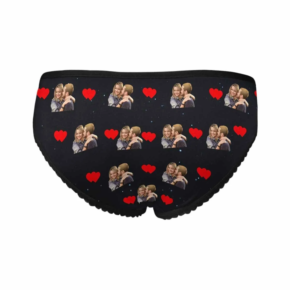Custom Photo Underwear Personalized I love You Women's All Over Print High-cut Briefs Honeymoon for Her