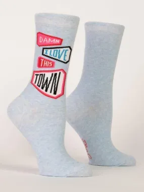 Damn I Love This Town Crew Socks