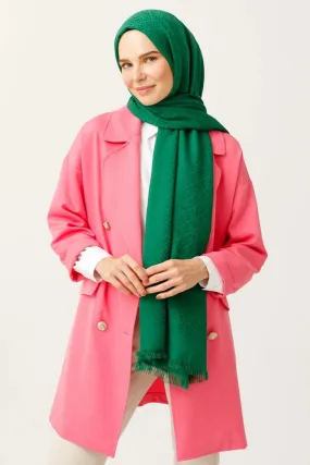 Dark Benetton Green Triangle Pattern Cotton Jacquard Hijab