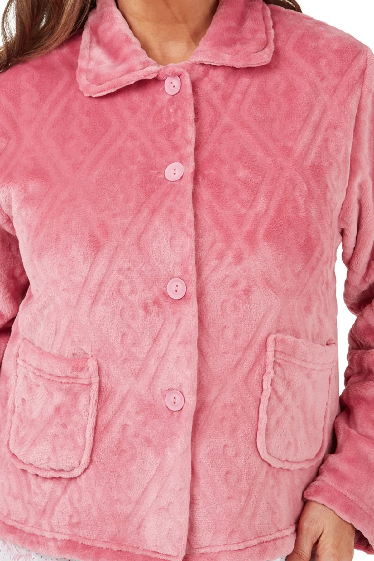 Diamond Embossed Fleece Bed Jacket