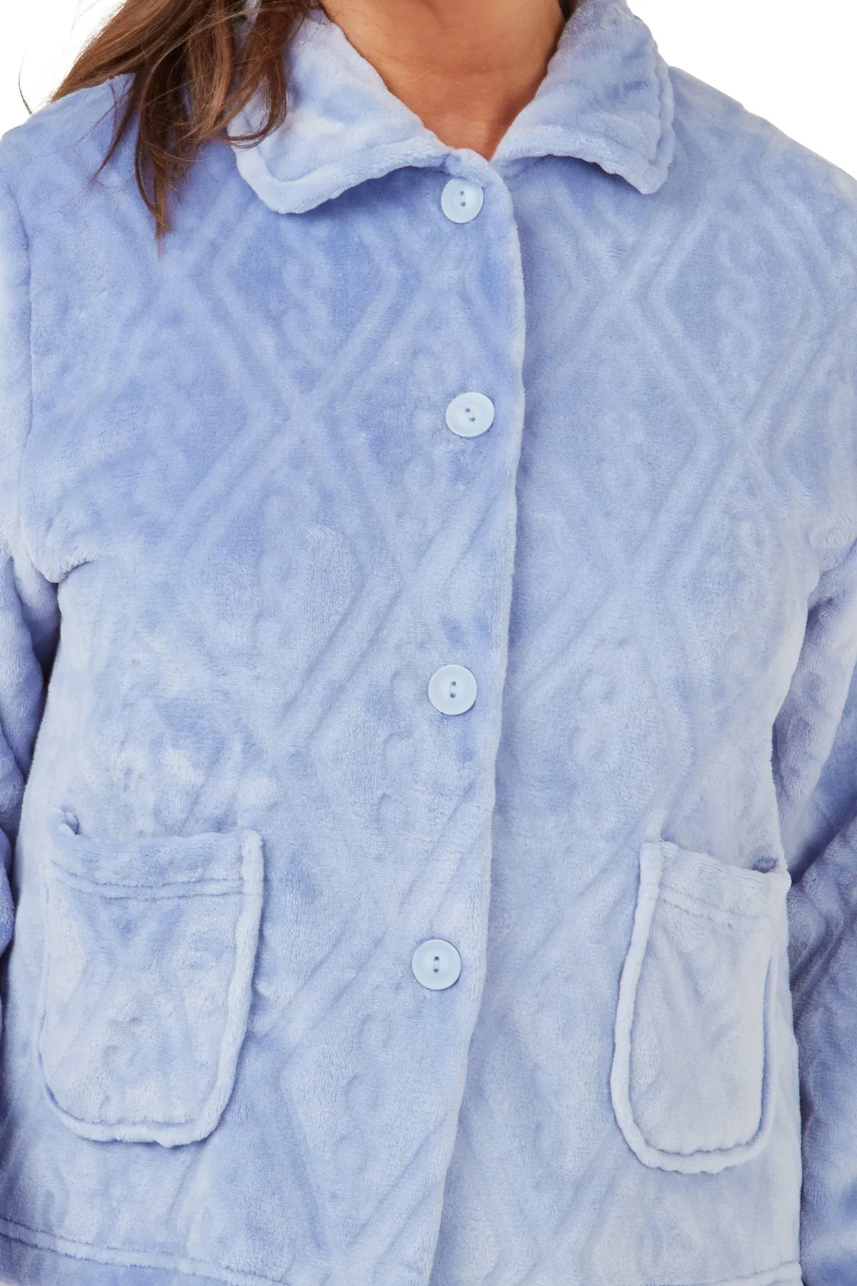 Diamond Embossed Fleece Bed Jacket