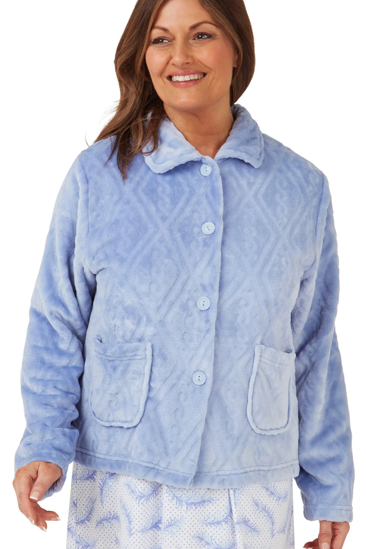 Diamond Embossed Fleece Bed Jacket