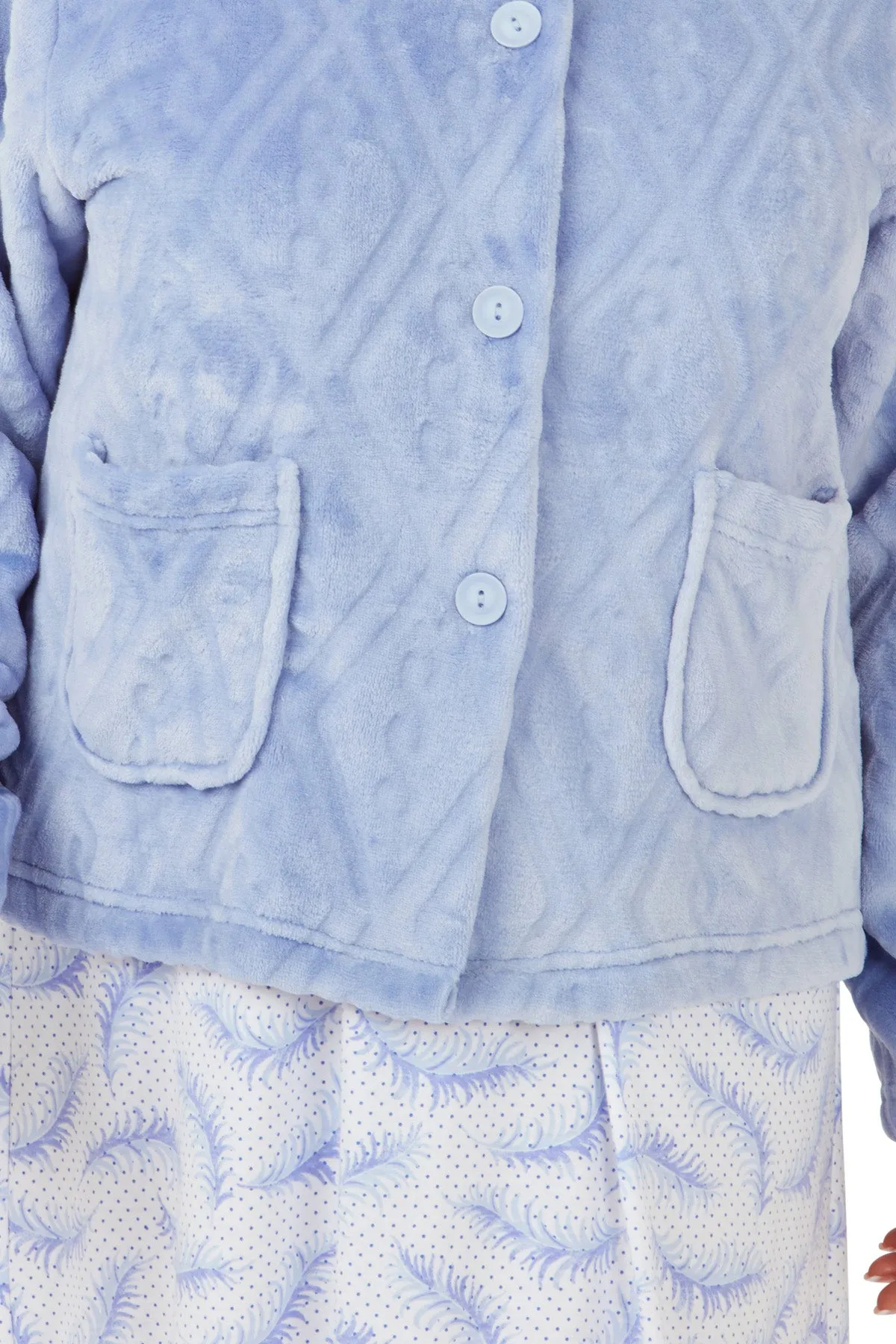 Diamond Embossed Fleece Bed Jacket