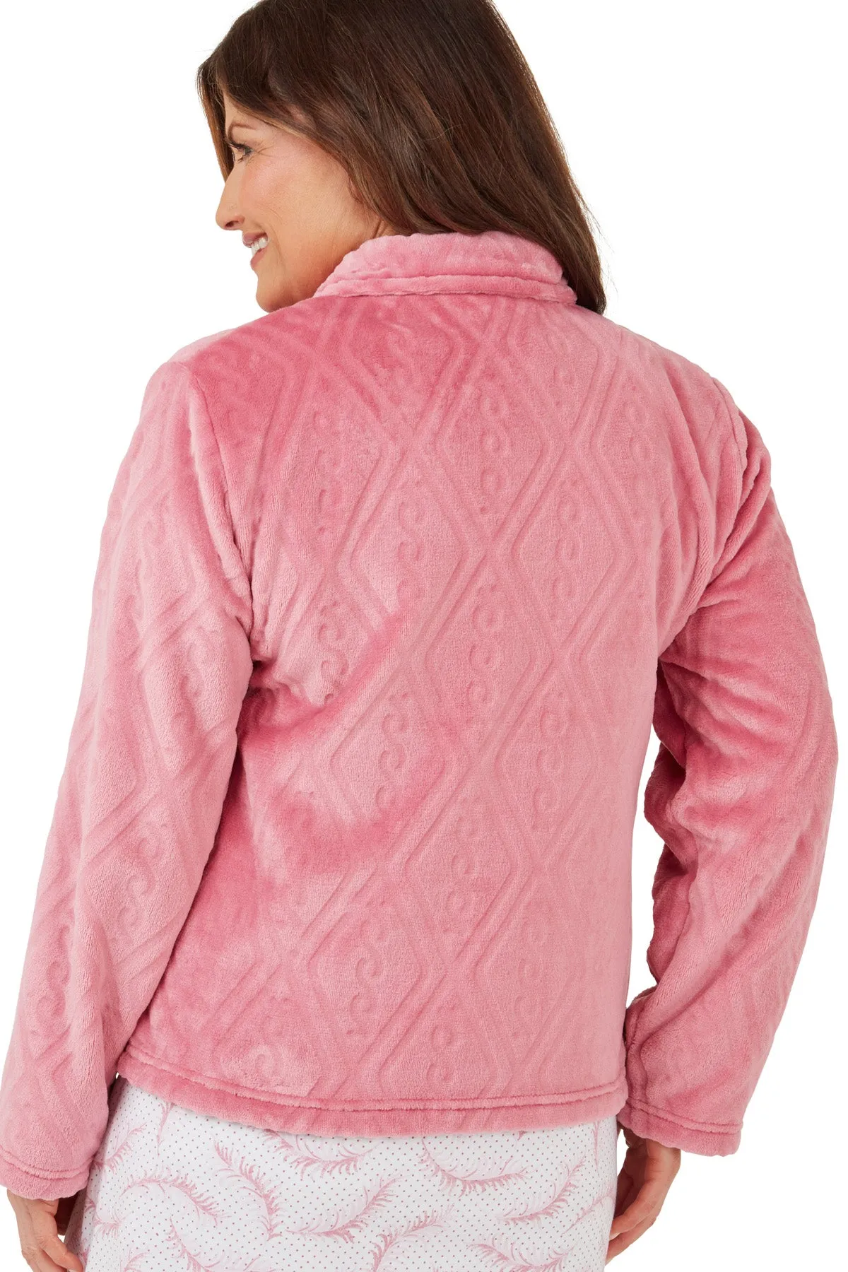 Diamond Embossed Fleece Bed Jacket
