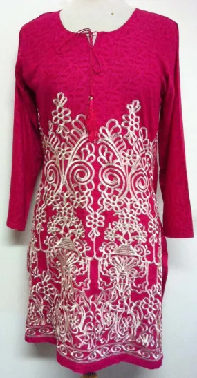 Eeshal Elegant Long Sleeved Embroidered Tunic Top