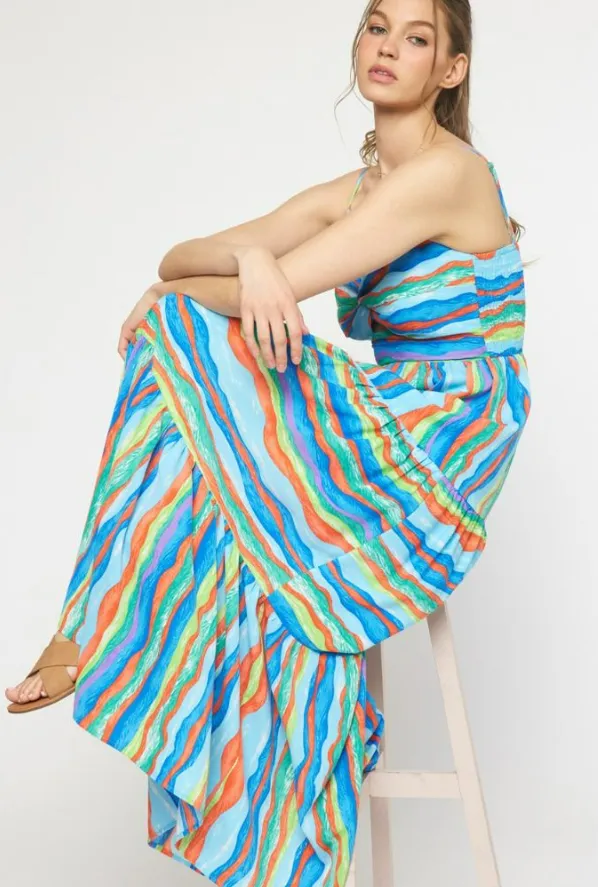 Entro Maxi Blue Print Sundress