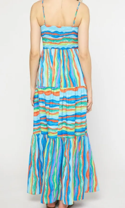 Entro Maxi Blue Print Sundress