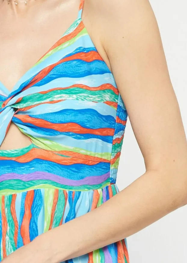 Entro Maxi Blue Print Sundress