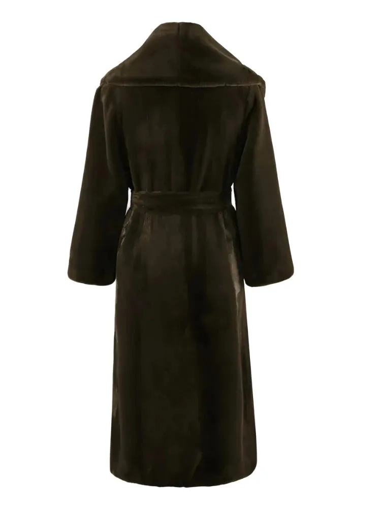 Faux Sheared Mink Fur Coat