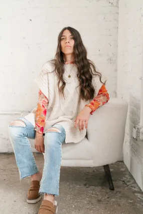 Faye Cable Knit Sweater Tunic Top