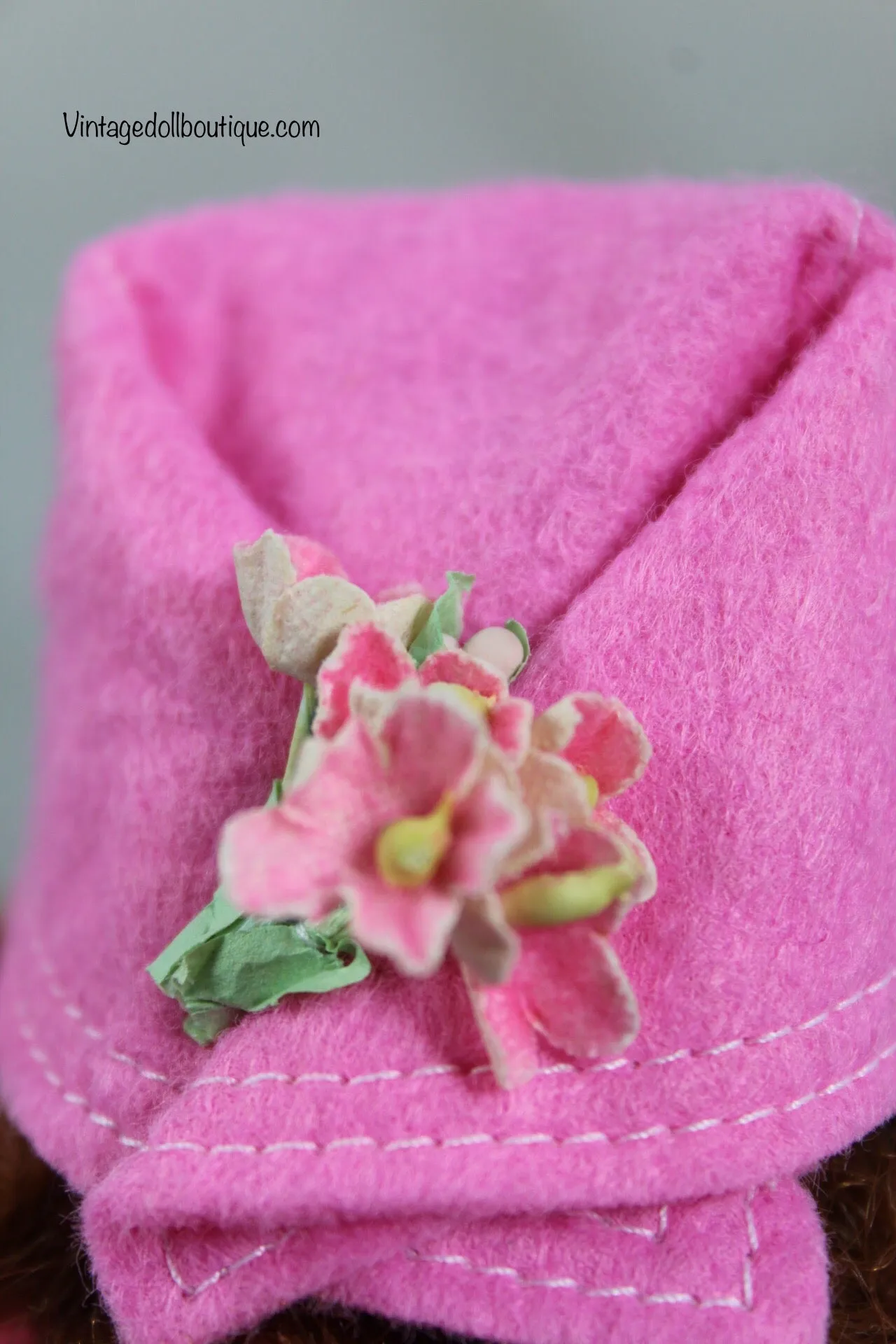 Felt coat and hat set “shocking pink” for 9” Cissette