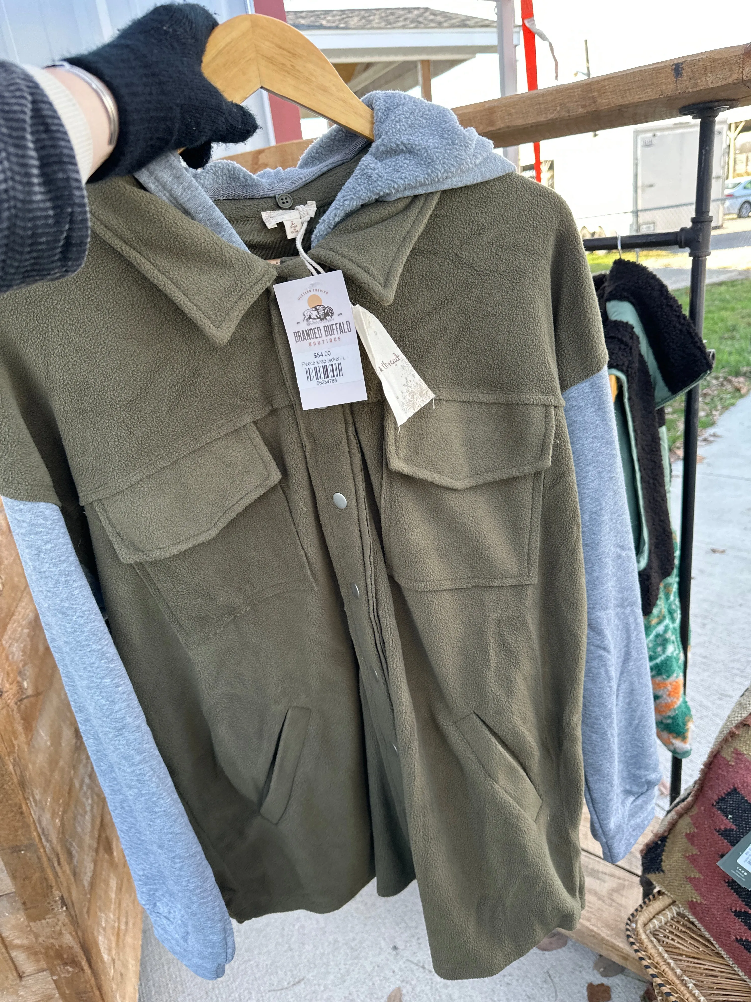 Fleece snap jacket