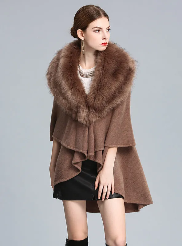Fox Fur Collar Shawl Long Fur Collar Shawl