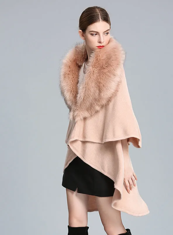 Fox Fur Collar Shawl Long Fur Collar Shawl
