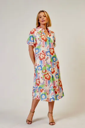 Frilled Collar Shirt Dress