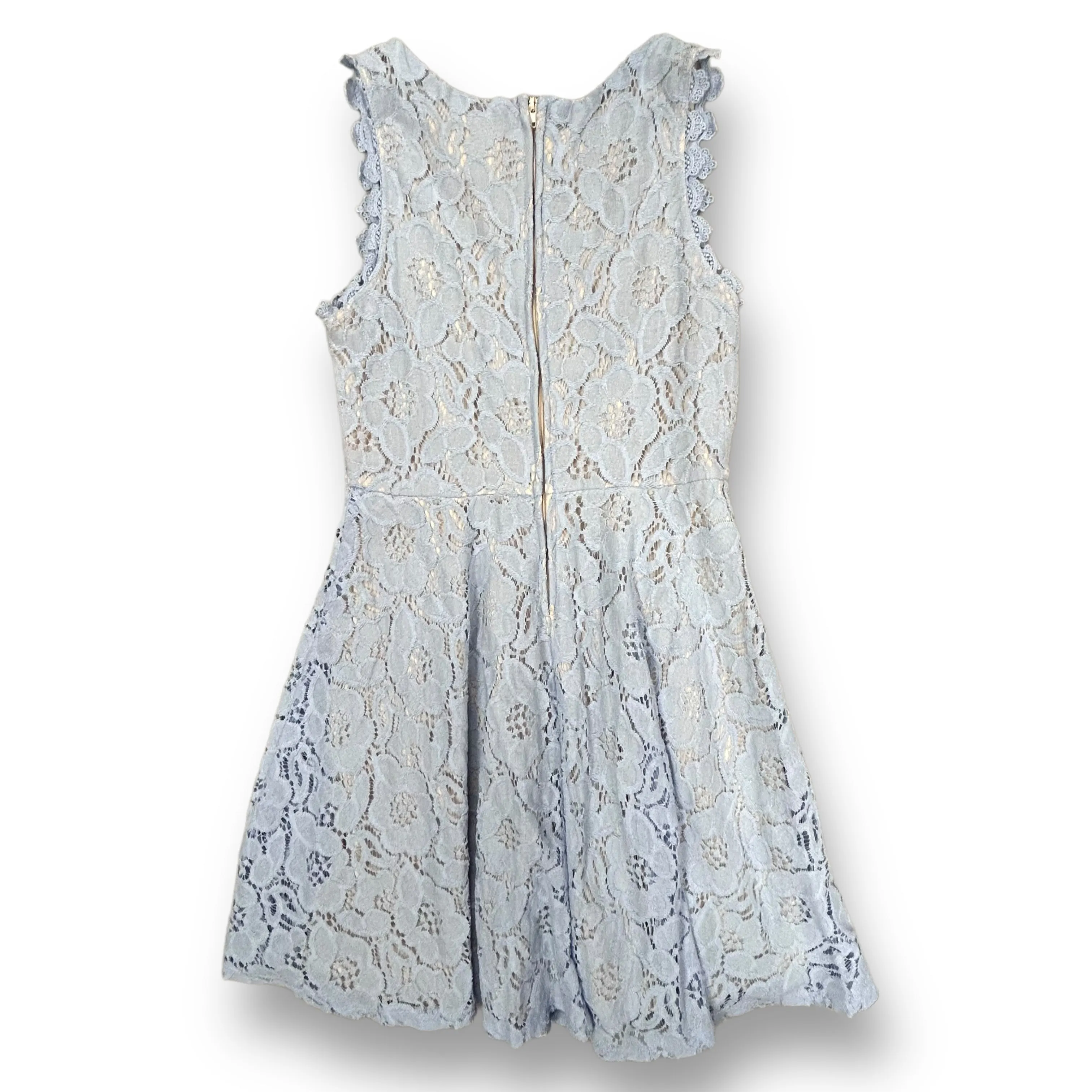Girls Rare Editions Size 14 Light Blue Floral Sleeveless Lace Dress