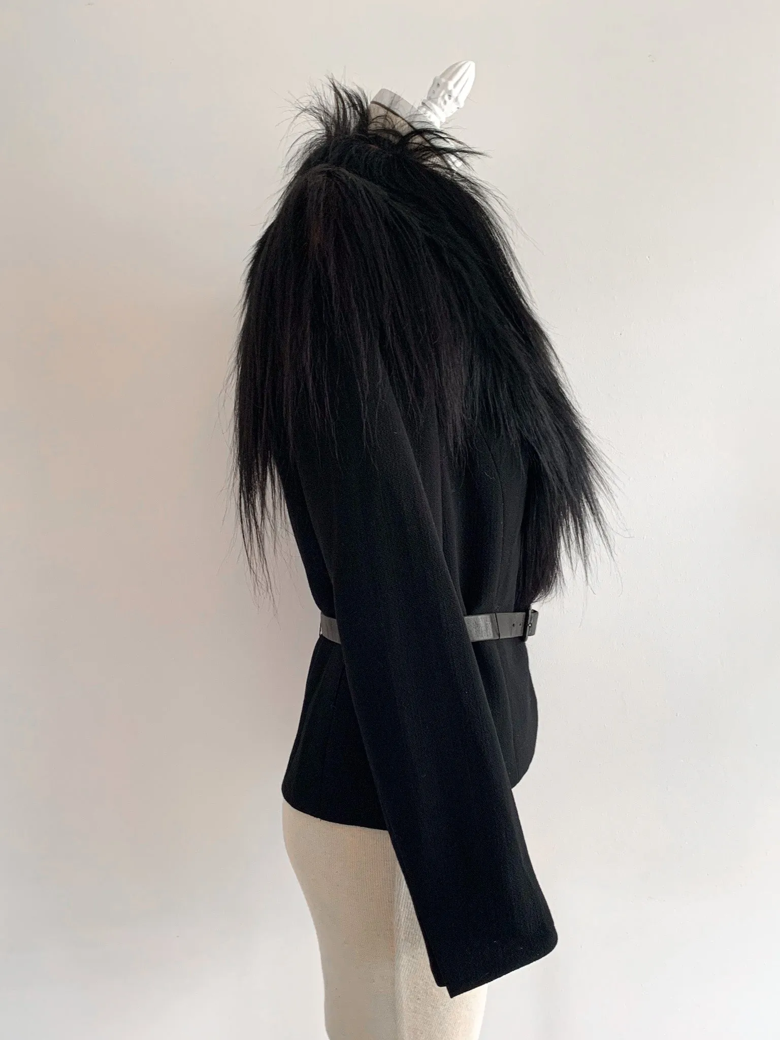 Guy Laroche Goat Hair Collar Jacket