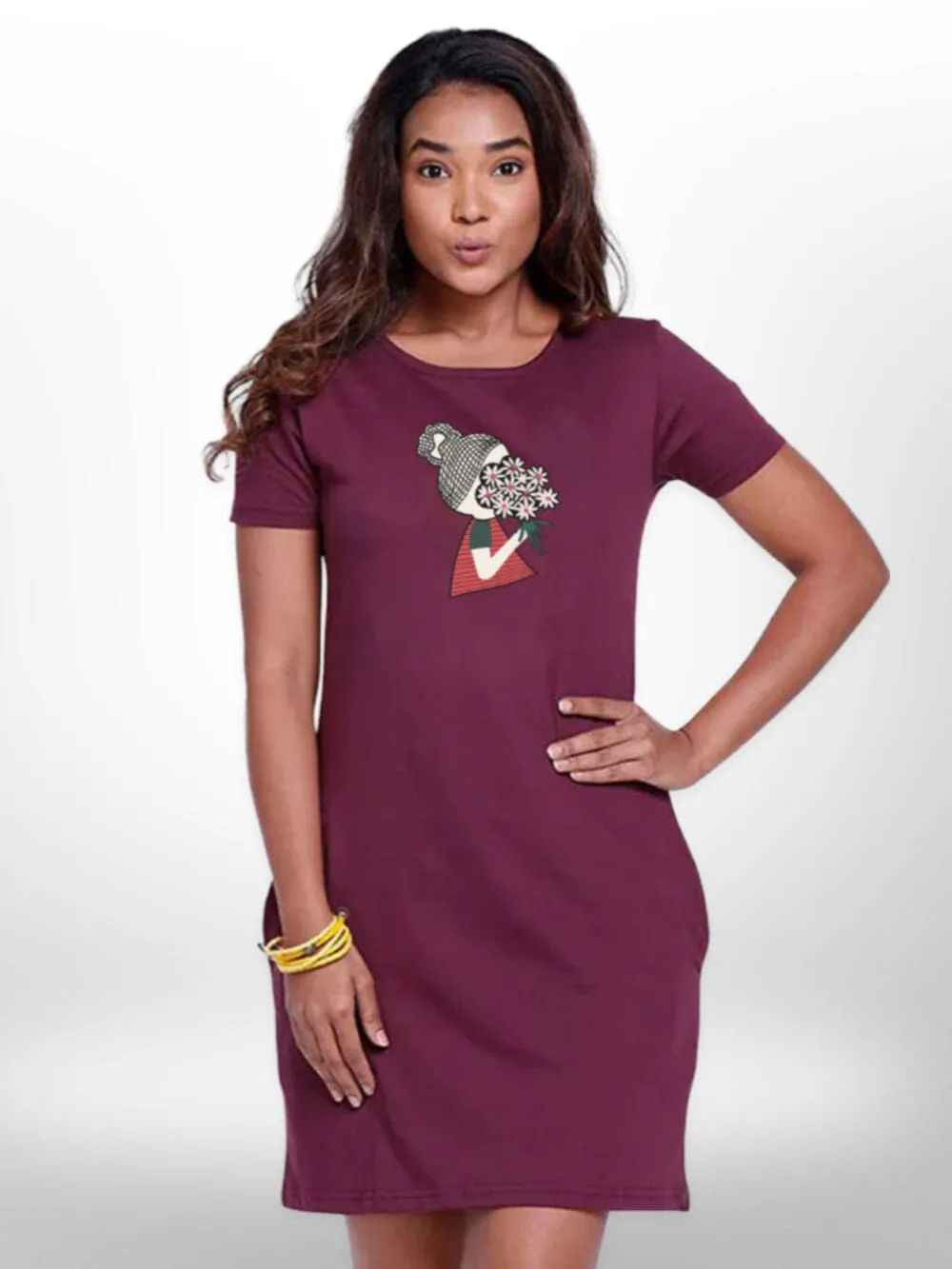 Half Sleeve  Long T-shirt For Women's