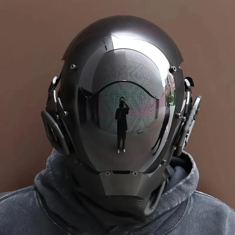 Halloween Futuristic Funky PVC Mask Helmet - Sci-Fi Cool Dress Up