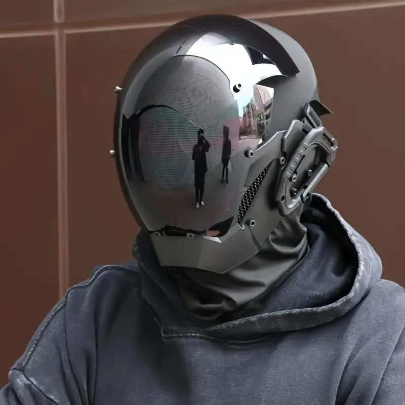 Halloween Futuristic Funky PVC Mask Helmet - Sci-Fi Cool Dress Up