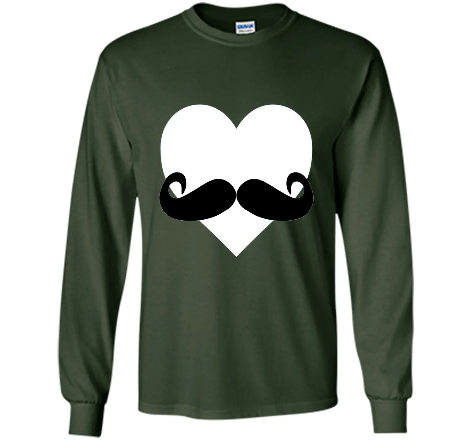 Heart Mustache Tshirt Funny Valentine Day Boys Men Love Cute