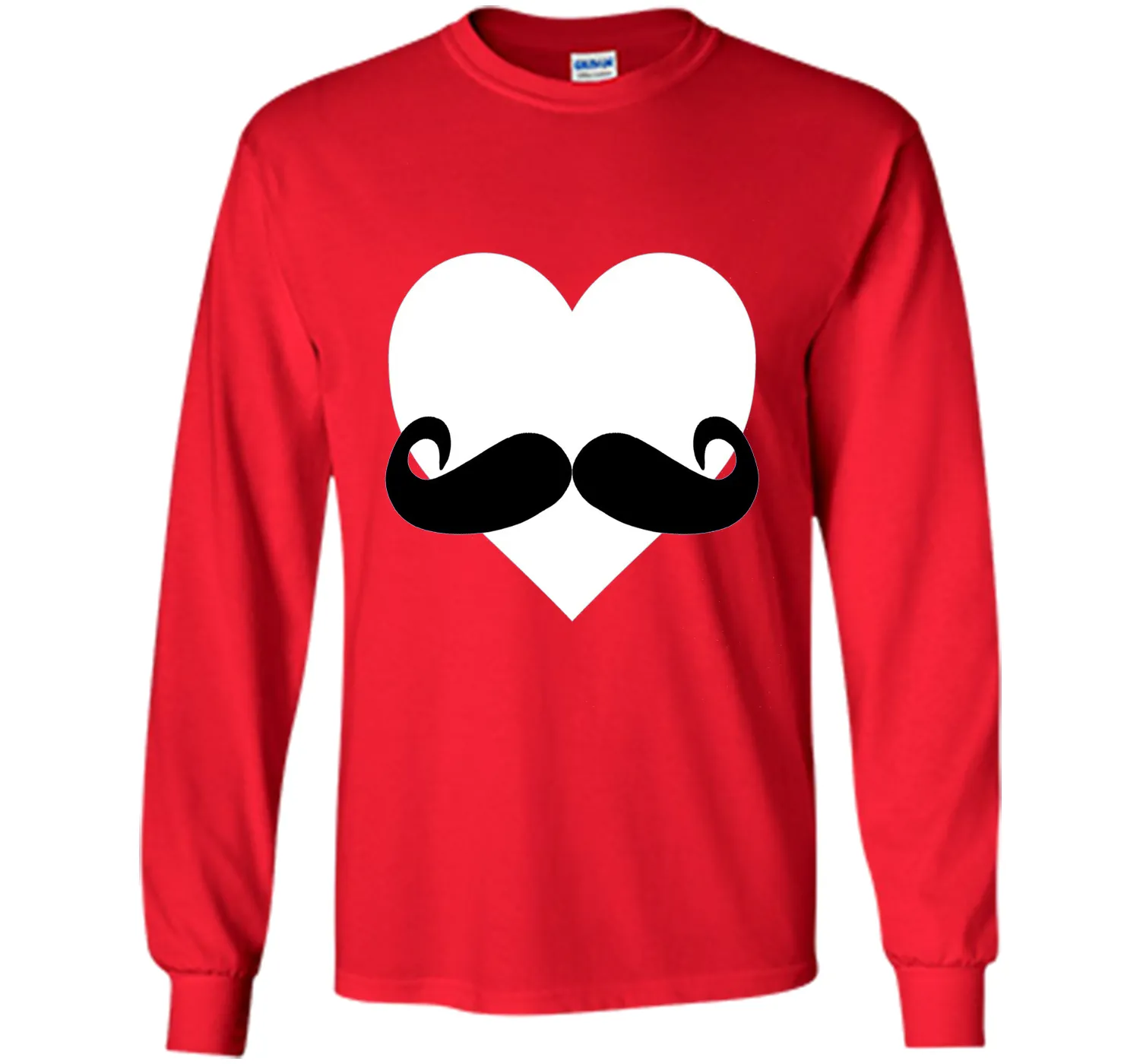 Heart Mustache Tshirt Funny Valentine Day Boys Men Love Cute