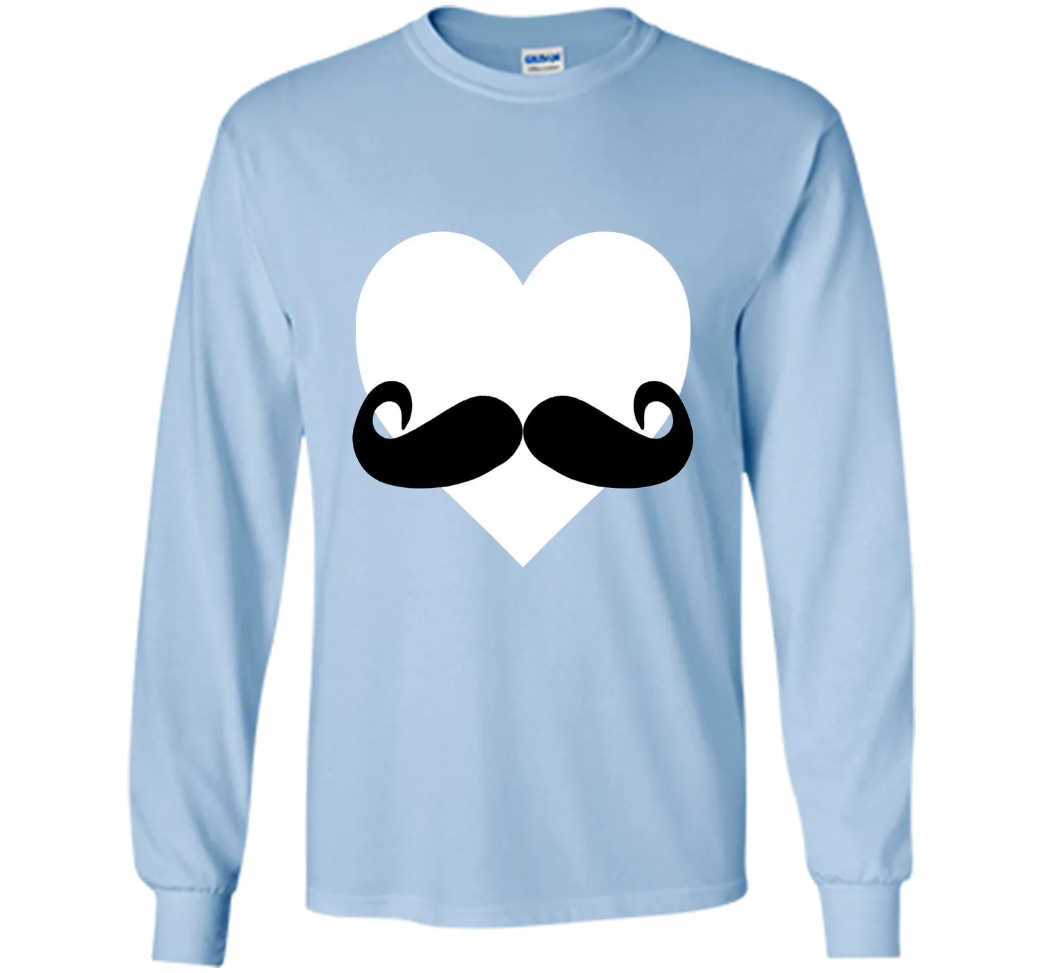 Heart Mustache Tshirt Funny Valentine Day Boys Men Love Cute