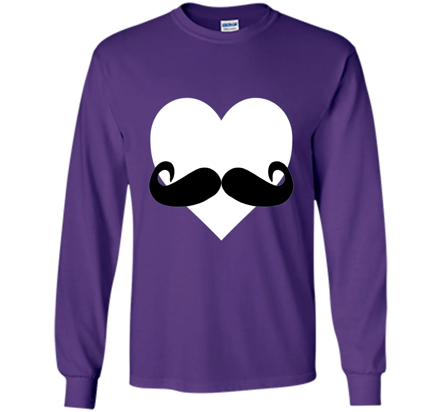 Heart Mustache Tshirt Funny Valentine Day Boys Men Love Cute