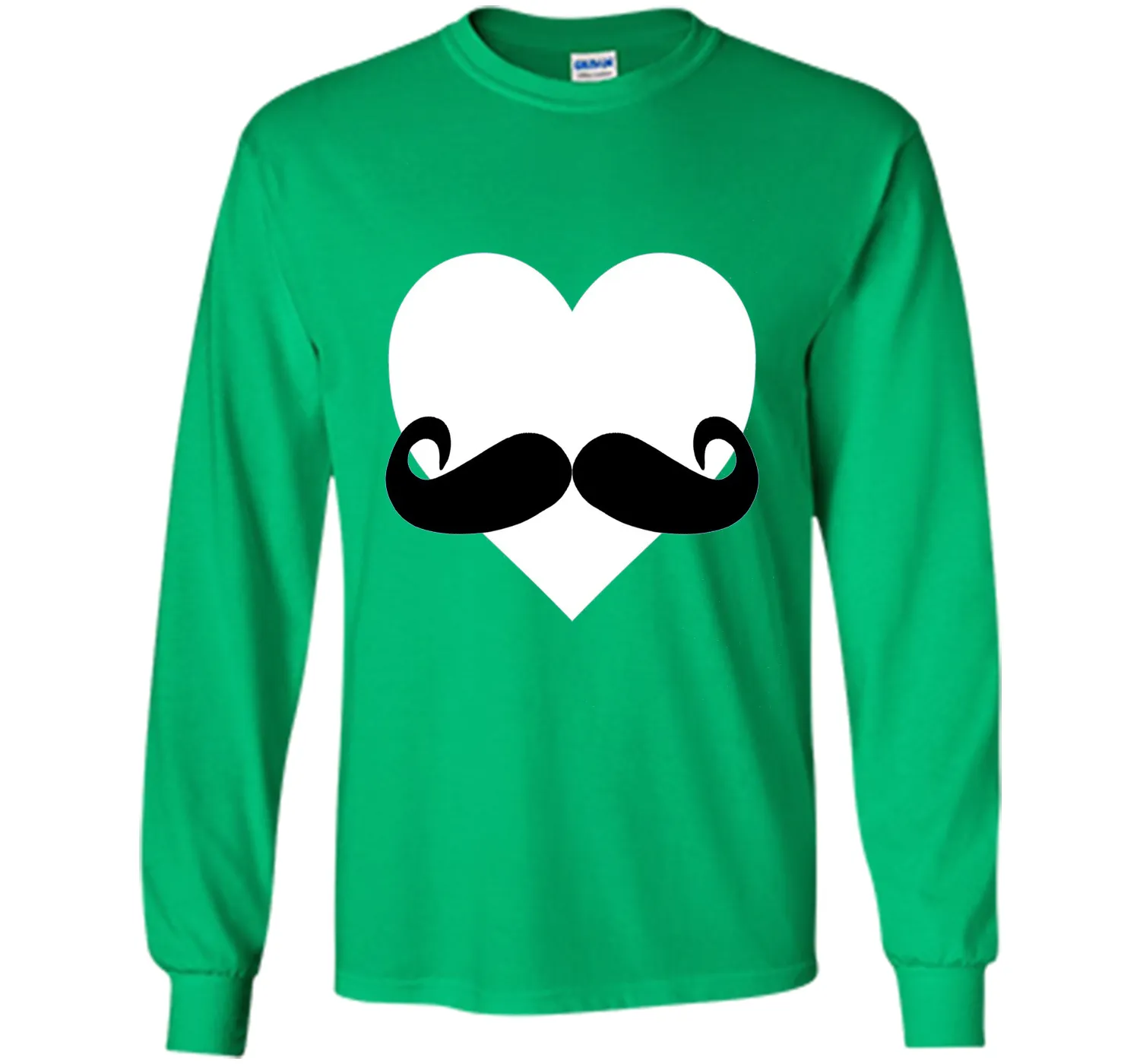 Heart Mustache Tshirt Funny Valentine Day Boys Men Love Cute