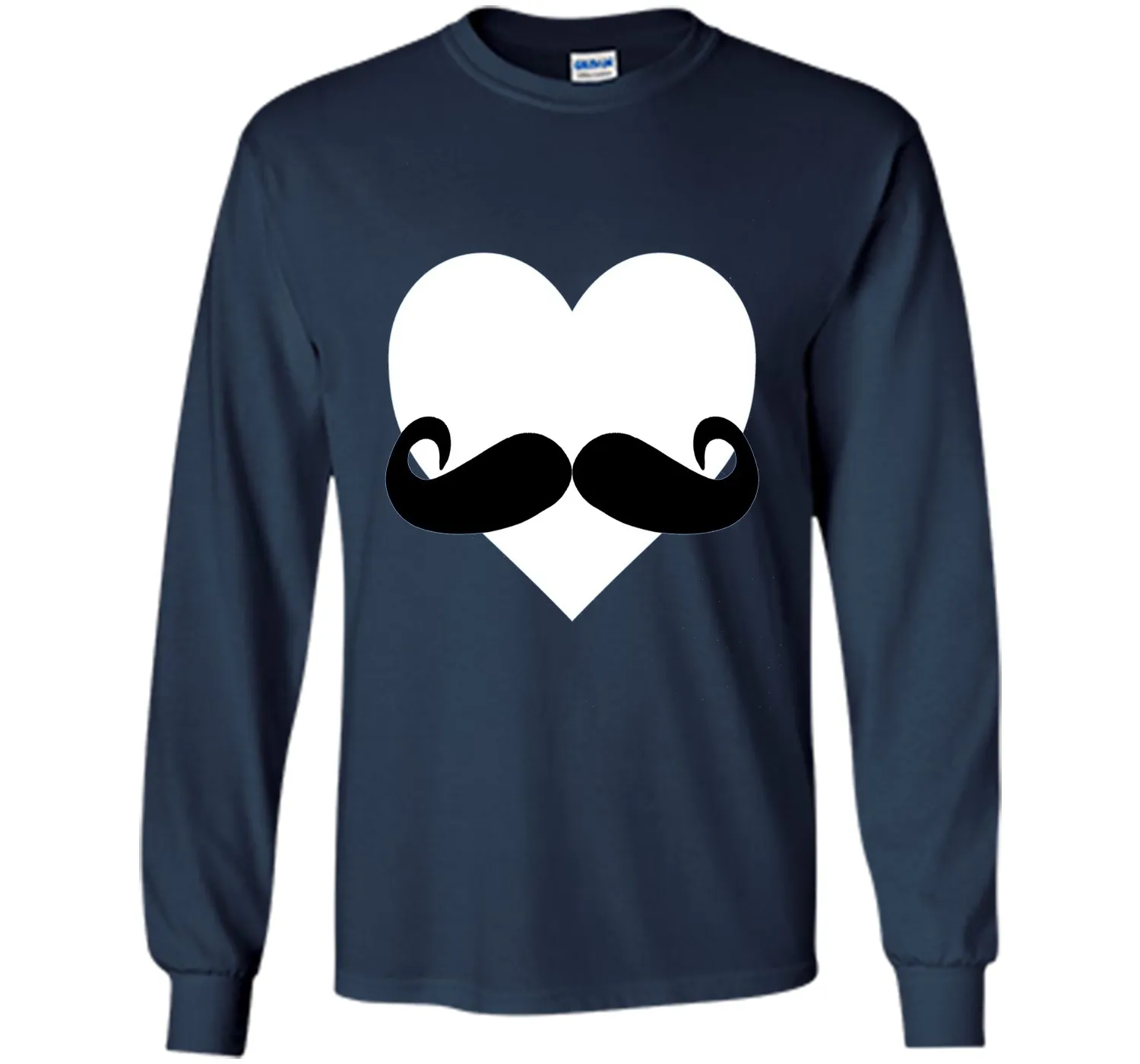 Heart Mustache Tshirt Funny Valentine Day Boys Men Love Cute