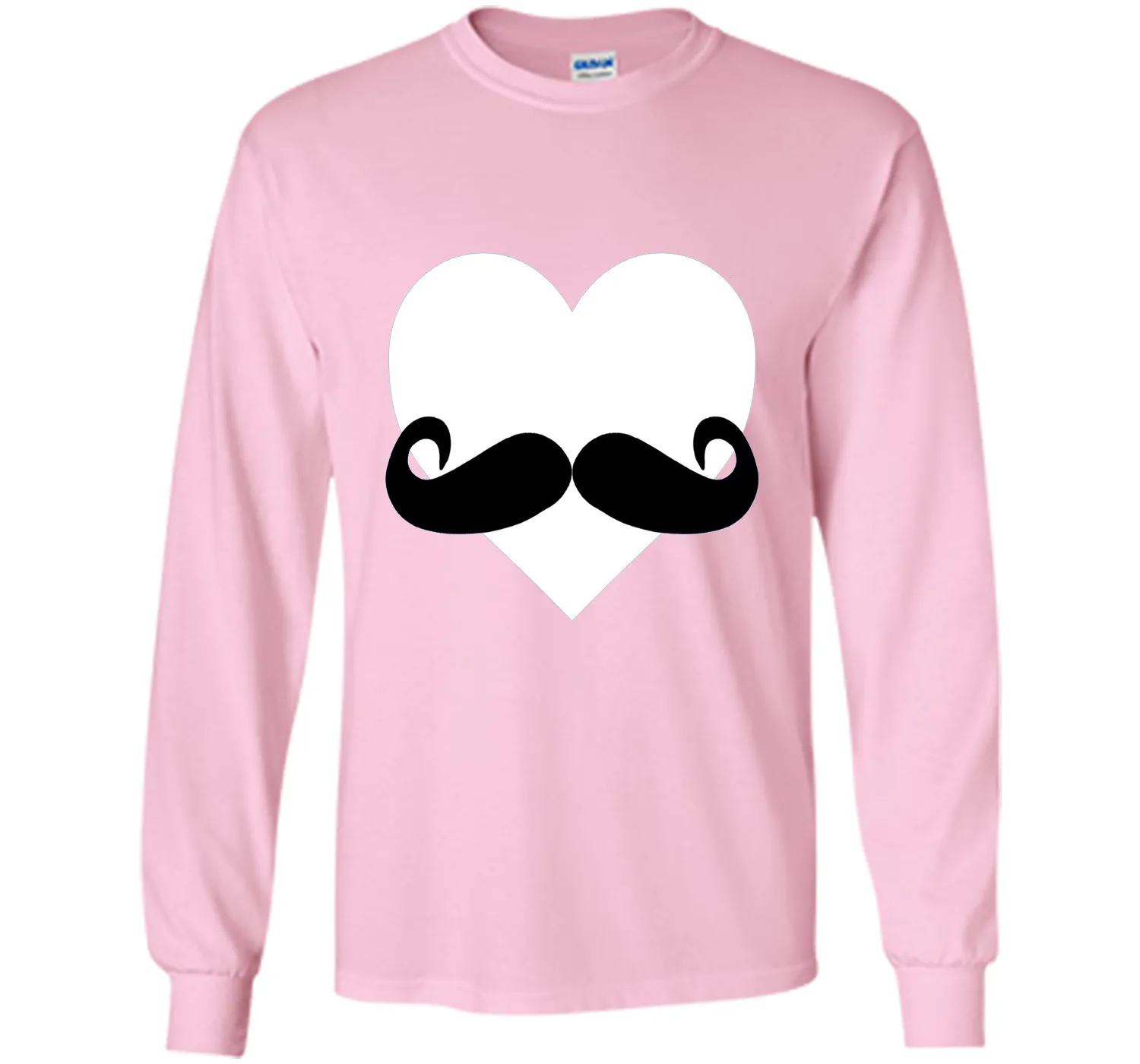 Heart Mustache Tshirt Funny Valentine Day Boys Men Love Cute