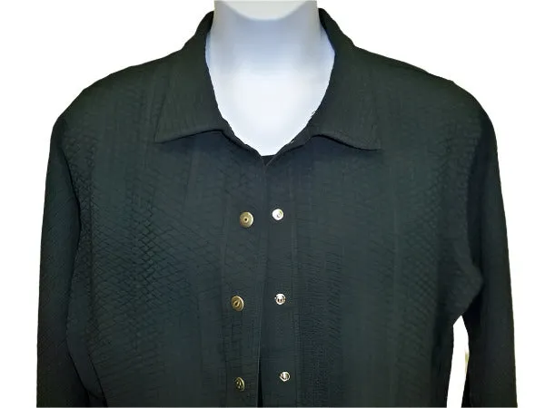Herringbone Snap Jacket, Black