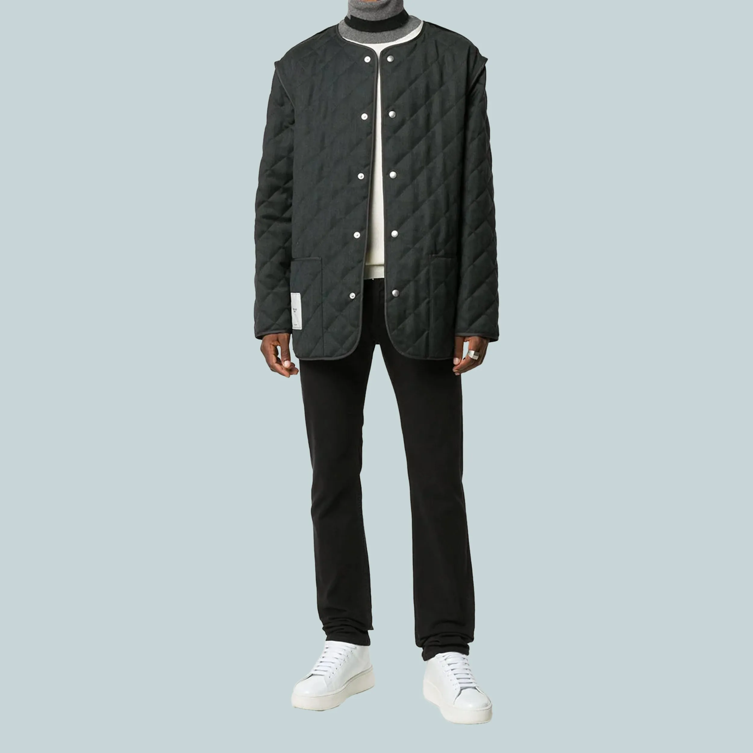 Herringbone wool coat