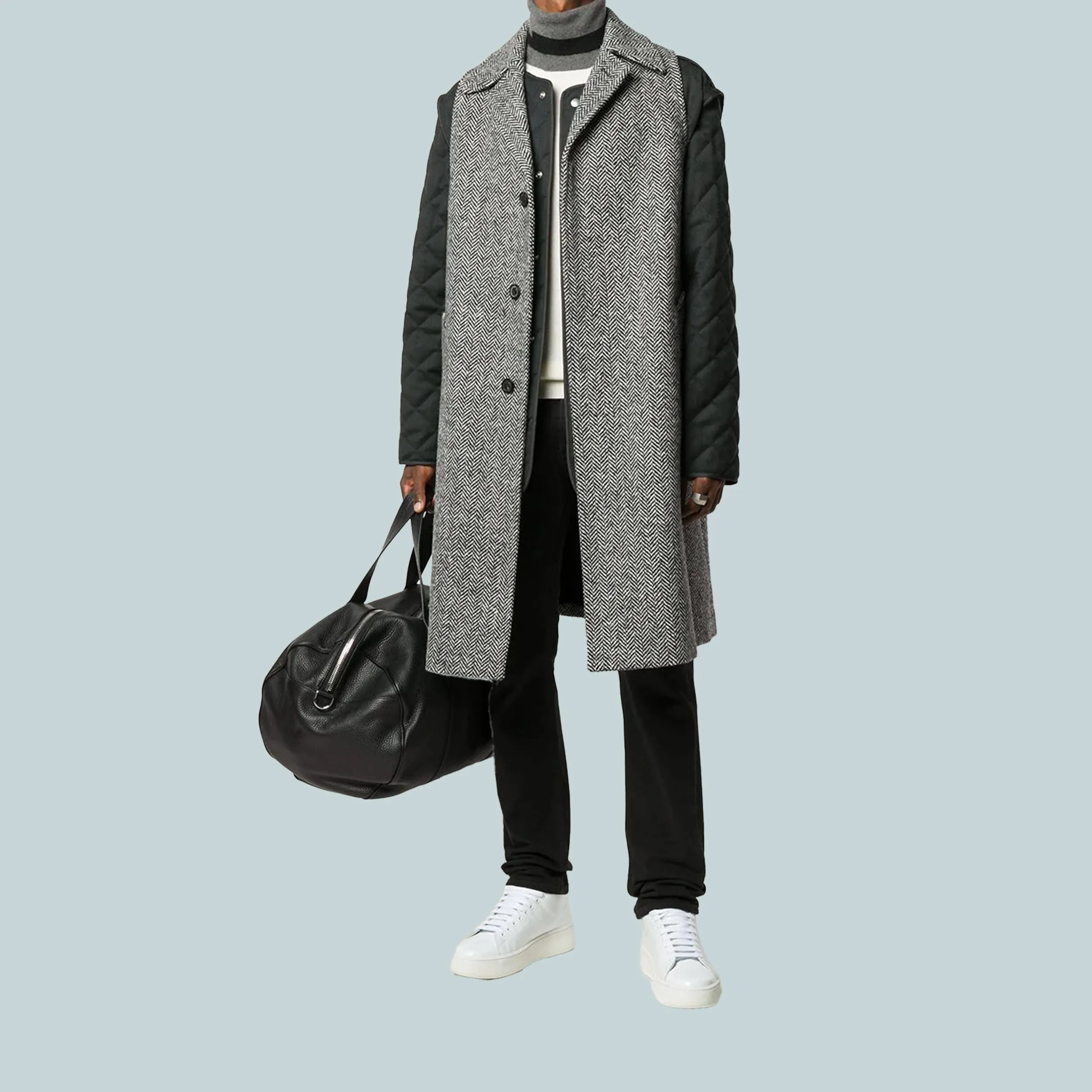 Herringbone wool coat