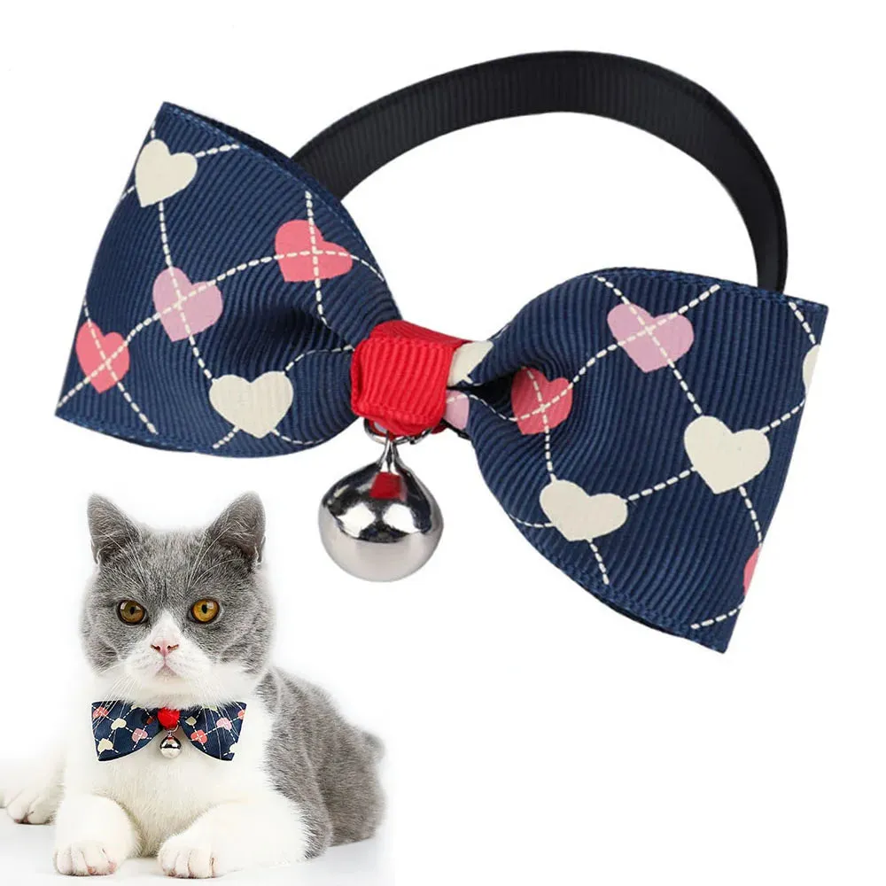Hexagon and Heart Bowtie Breakaway Cat Collars