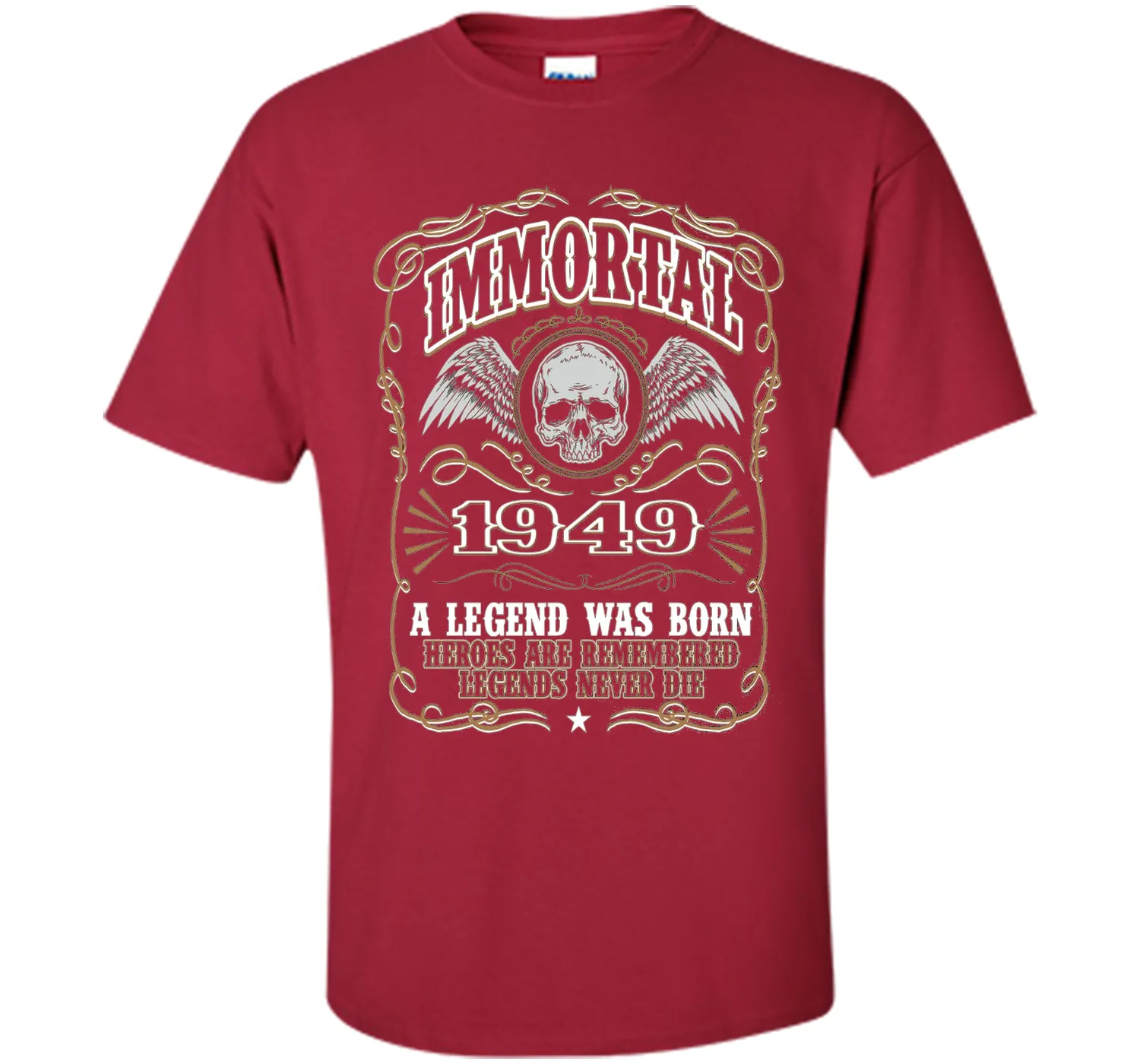 Immortal 1949 T-Shirt. 67th Birthday Gift For Men.