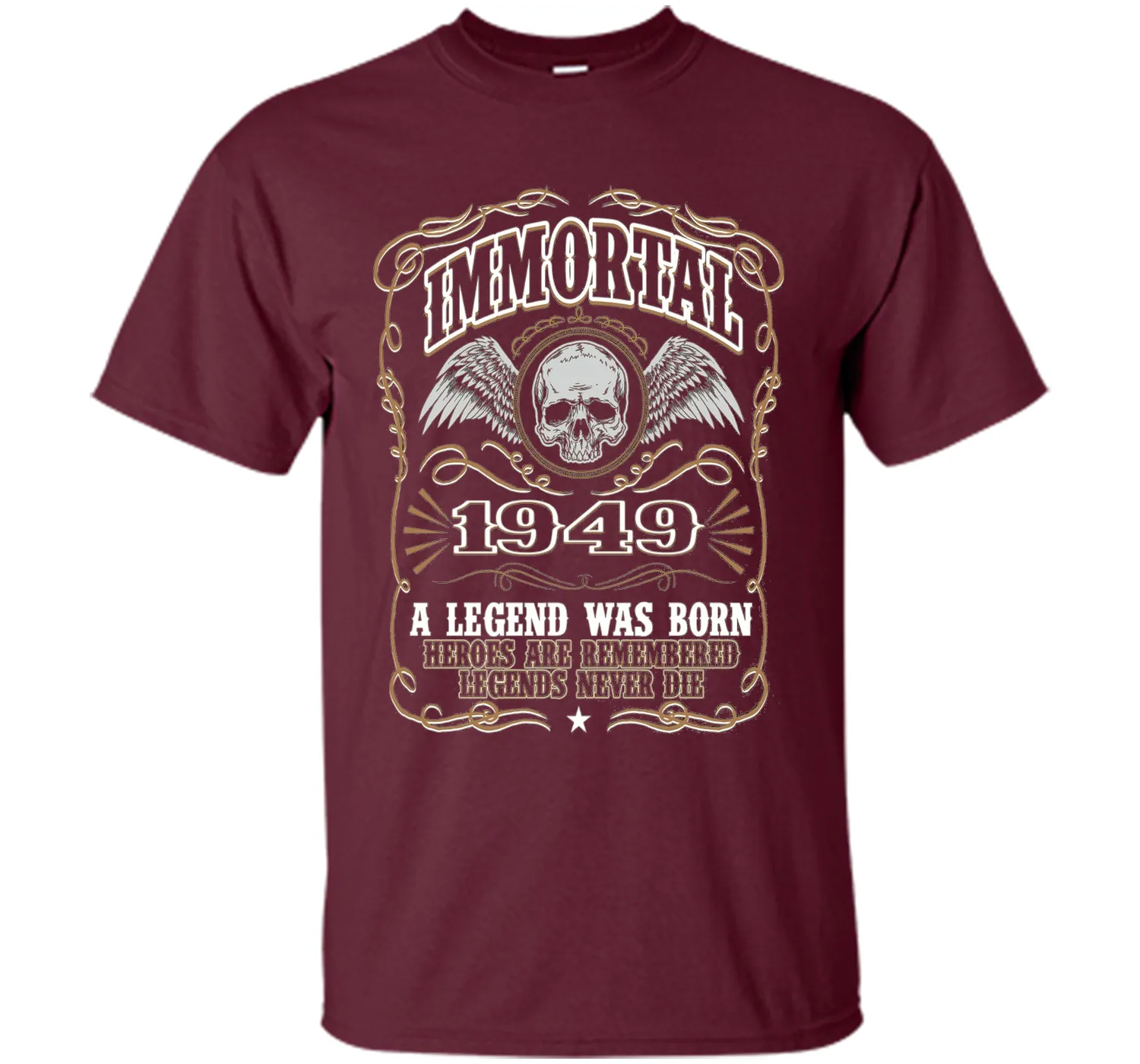 Immortal 1949 T-Shirt. 67th Birthday Gift For Men.