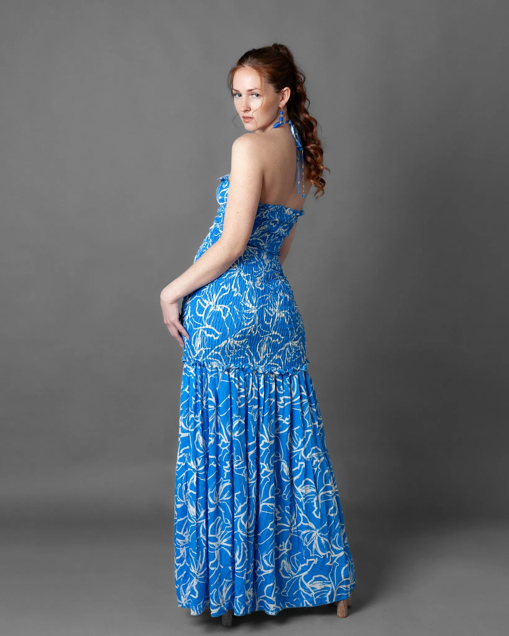Jakarta Strapless Scrunch Maxi Dress