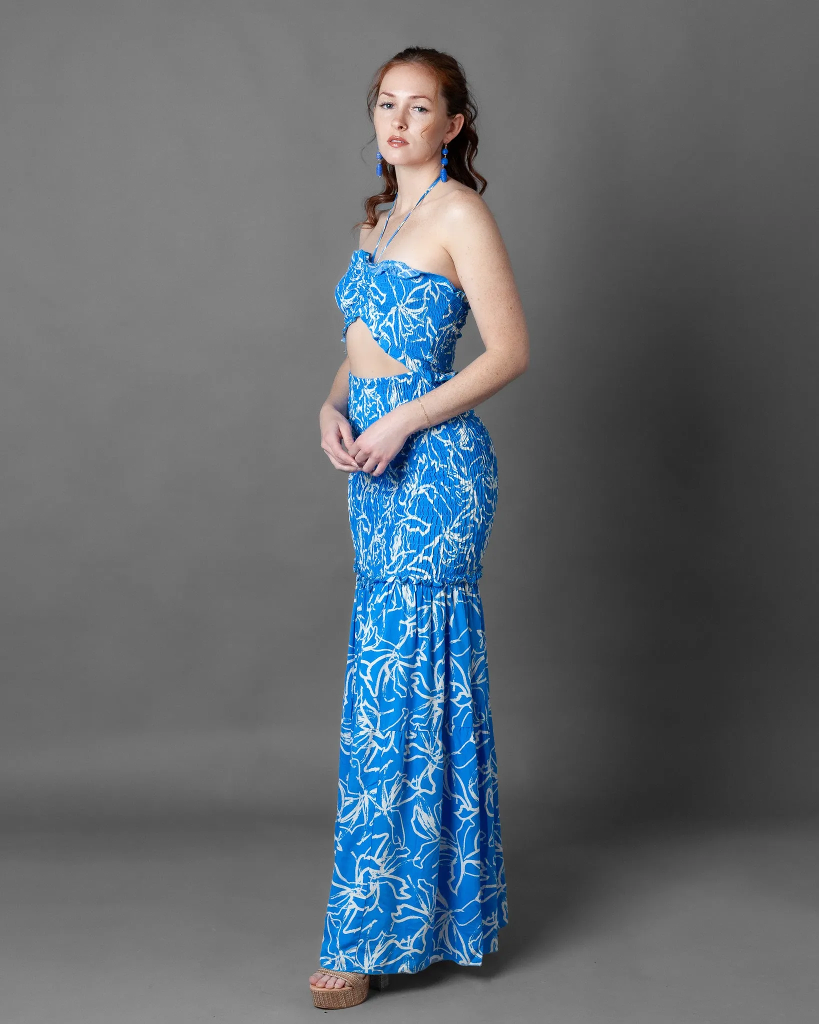 Jakarta Strapless Scrunch Maxi Dress