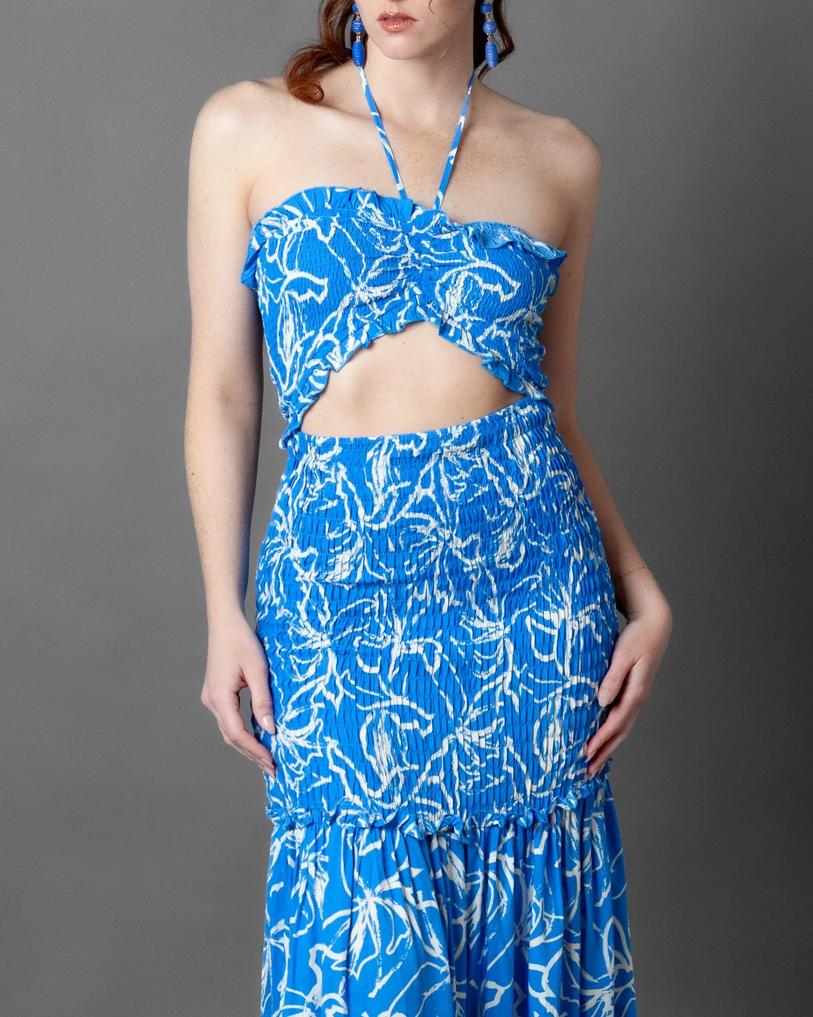 Jakarta Strapless Scrunch Maxi Dress